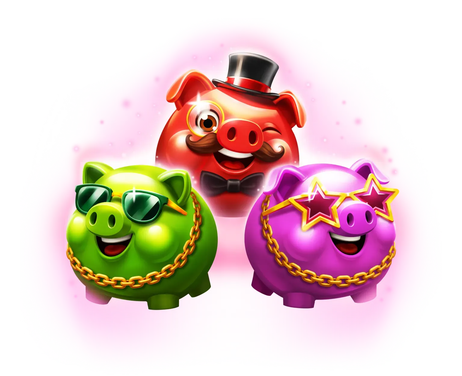 3 Luxury Piggies - banner character tablet